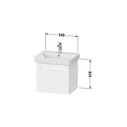 Duravit No.1 Waschtischunterbau wandhängend 426x540x478mm Mattweiß, Folie/Korp... DURAVIT-N14281018180000 4063382218681 (Abb. 1)