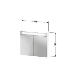 Duravit No.1 Spiegelschrank Wandmontage 148x800x700mm, Weiß, 2 Türen L/R, 2 Gl... DURAVIT-N17921000000000 4063382219756 (Abb. 1)