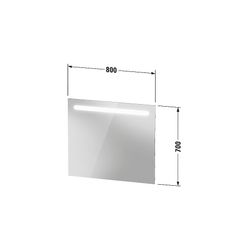 Duravit No.1 Spiegel Wandmontage 35x800x700mm, Mattweiß, LED oben, 9W, Betätig... DURAVIT-N17952000000000 4063382219718 (Abb. 1)