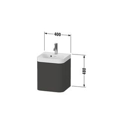 Duravit Happy D.2 Waschtisch-Set C-shaped wh Dekor 360x400x480mm Leinen Matt/ ... DURAVIT-HP4344N75750000 4063382214720 (Abb. 1)
