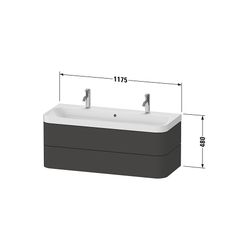 Duravit Happy D.2 Waschtisch-Set C-shaped wh Lack, 490x1175x480mm Steingrau Se... DURAVIT-HP4379O92920000 4063382215901 (Abb. 1)