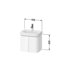 Duravit Happy D.2 Waschtischunterbau wandhäng. 350x475x415mm Weiß SM, Grifflos... DURAVIT-HP4384084840000 4067116031607 (Abb. 1)