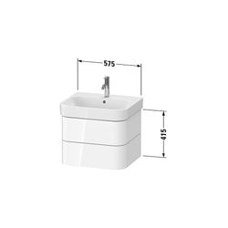 Duravit Happy D.2 Waschtischunterbau wandhäng. 490x575x415mm Weiß Hochglanz, G... DURAVIT-HP4385022220000 4063382186522 (Abb. 1)