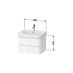 Duravit Happy D.2 Waschtischunterbau wandhäng. 490x625x415mm Steingrau Seidenm... DURAVIT-HP4386092920000 4063382186928 (Abb. 1)
