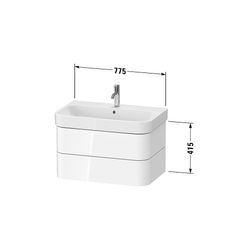 Duravit Happy D.2 Waschtischunterbau wandhäng. 490x775x415mm Weiß Seidenmatt, ... DURAVIT-HP4387036360000 4063382187192 (Abb. 1)