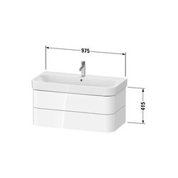Duravit Happy D.2 Waschtischunterbau wandhäng. 490x975x415mm Taupe Seidenmatt,... DURAVIT-HP4388060600000 4063382187512 (Abb. 1)