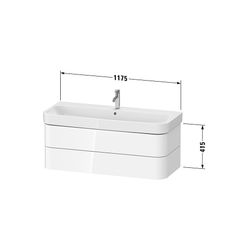 Duravit Happy D.2 Waschtischunterbau wandhäng. 490x1175x415mm, Taupe SM, Griff... DURAVIT-HP4389083830000 4067116019766 (Abb. 1)