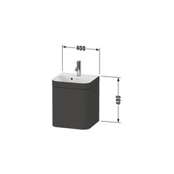 Duravit Happy D.2 Waschtisch-Set C-bonded wh Lack, 360x400x480mm Leinen Matt, ... DURAVIT-HP4634N75750000 4063382208750 (Abb. 1)