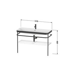 Duravit Happy D.2 Waschtisch-Set C-bonded Metallkonsole Dekor, 490x1175x850mm,... DURAVIT-HP4739E80800000 4063382214331 (Abb. 1)