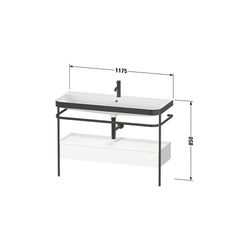Duravit Happy D.2 Waschtisch-Set C-bonded Metallkonsole, SK Lack, 490x1175x850... DURAVIT-HP4744E83830000 4067116019971 (Abb. 1)