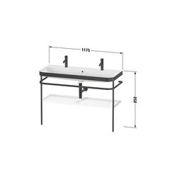 Duravit Happy D.2 Waschtisch-Set C-bonded Metallkonsole Lack, 490x1175x850mm, ... DURAVIT-HP4759O39390000 4063382214478 (Abb. 1)