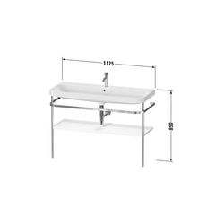 Duravit Happy D.2 Waschtisch-Set C-shaped Metallkonsole 490x1175x850mm, Taupe ... DURAVIT-HP4839O83830000 4067116020403 (Abb. 1)