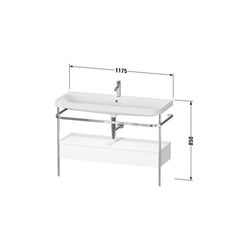 Duravit Happy D.2 Waschtisch-Set C-shaped Metallkonsole, SK Dekor, 490x1175x85... DURAVIT-HP4844E84840000 4067116029338 (Abb. 1)