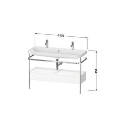 Duravit Happy D.2 Waschtisch-Set C-shaped Metallkonsole, SK Dekor, 490x1175x85... DURAVIT-HP4854O84840000 4067116029406 (Abb. 1)