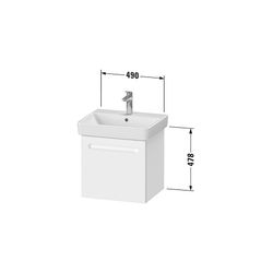 Duravit No.1 Waschtischunterbau wandhängend 426x490x478mm Graphit Matt, Folie/... DURAVIT-N14280049490000 4063382218650 (Abb. 1)