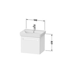 Duravit No.1 Waschtischunterbau wandhängend 426x540x478mm Mattweiß, Folie/Korp... DURAVIT-N14281018180000 4063382218681 (Abb. 1)