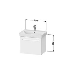 Duravit No.1 Waschtischunterbau wandhängend 426x590x478mm Mattweiß, Folie/Korp... DURAVIT-N14282018180000 4063382218728 (Abb. 1)