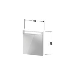 Duravit No.1 Spiegelschrank Wandmontage 148x600x700mm, Weiß, Tür R, 2 Glasfach... DURAVIT-N17920R00000000 4063382219749 (Abb. 1)