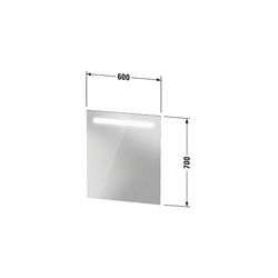 Duravit No.1 Spiegel Wandmontage 35x600x700mm, Mattweiß, LED oben, 5W, Betätig... DURAVIT-N17951000000000 4063382219695 (Abb. 1)