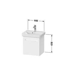 Duravit No.1 Waschtischunterbau wandhängend 386x440x478mm L Graphit Matt Folie... DURAVIT-N14267L49490000 4063382802057 (Abb. 1)