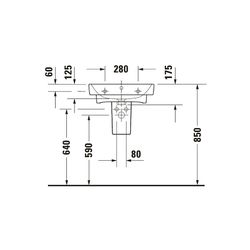 Duravit No.1 Waschtisch 460x550x175mm, Weiß Hochglanz, Rechteckig, 1 Waschplatz/HL ... DURAVIT-2375550000 4063382180278 (Abb. 1)