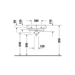 Duravit No.1 Waschtisch 460x550x175mm, Weiß Hochglanz, Rechteckig, 1 Waschplatz/HL ... DURAVIT-2375550000 4063382180278 (Abb. 1)