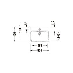 Duravit No.1 Handwaschbecken 400x500x145mm, Weiß Hochglanz, Rechteckig,1 Waschplatz... DURAVIT-0743500000 4063382180216 (Abb. 1)
