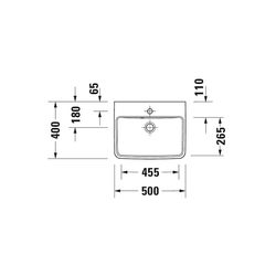Duravit No.1 Handwaschbecken 400x500x145mm, Weiß Hochglanz, Rechteckig,1 Waschplatz... DURAVIT-0743500000 4063382180216 (Abb. 1)