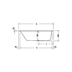 Duravit No.1 Badewanne 480x1000x1700mm, 210l, Weiß glänzend, Trapezförmig, Ein... DURAVIT-700508000000000 4063382185525 (Abb. 1)