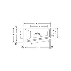 Duravit No.1 Whirlwanne Trapezförmig, Einbau L, 800x1500x480mm, Jet Project, 1... DURAVIT-760504000JP1000 4063382185655 (Abb. 1)