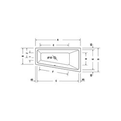 Duravit No.1 Whirlwanne Trapezförmig, Einbau R, 800x1500x480mm, Jet Project, 1... DURAVIT-760505000JP1000 4063382185662 (Abb. 1)