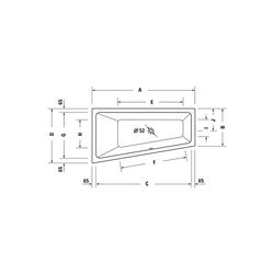 Duravit No.1 Whirlwanne Trapezförmig, Einbau L, 800x1500x480mm, Jet Project, 1... DURAVIT-760504000JP1000 4063382185655 (Abb. 1)
