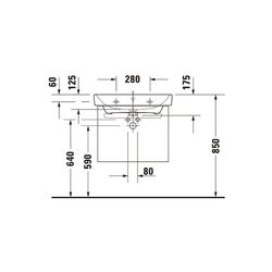 Duravit No.1 Waschtisch 460x650x175mm, Weiß Hochglanz, Rechteckig, 1 Waschplatz/HL ... DURAVIT-2375650000 4063382180308 (Abb. 1)