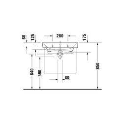 Duravit No.1 Waschtisch 460x650x175mm, Weiß Hochglanz, Rechteckig, 1 Waschplatz/HL ... DURAVIT-2375650000 4063382180308 (Abb. 1)