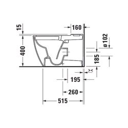 Duravit ME by Starck Stand WC für Kombination 650x370x415mm, Weiß Hochglanz, Hygien... DURAVIT-2005092000 4063382102157 (Abb. 1)