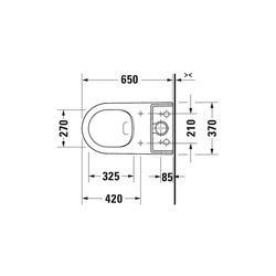 Duravit ME by Starck Stand WC für Kombination 650x370x415mm, Weiß Hochglanz, Hygien... DURAVIT-2005092000 4063382102157 (Abb. 1)