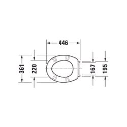 Duravit WC-Sitz, Weiß Hochglanz 360x440x40mm, ohne Absenkautomatik, Edelstahl-Schar... DURAVIT-0063610000 4021534811944 (Abb. 1)