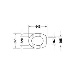 Duravit WC-Sitz, Weiß Hochglanz 360x440x40mm, ohne Absenkautomatik, Edelstahl-Schar... DURAVIT-0063610000 4021534811944 (Abb. 1)