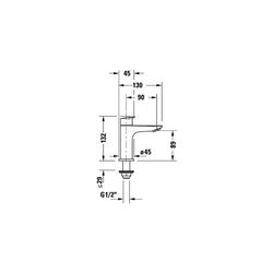 Duravit No.1 Standventil Chrom, 5,5l/min, 90mm Ausladung, 132mm Höhe, Strahlforme... DURAVIT-N11080002010 8000177315923 (Abb. 1)