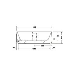 Duravit Zencha Badewanne 600x900x1800mm, 366l, Mattweiß, Oval, Freistehend, 2 ... DURAVIT-700463000000000 4063382792532 (Abb. 1)