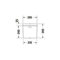 Duravit Happy D.2 Spülkasten aus Keramik 160x395x395mm, Weiß, WonderGliss, 6/3l, D... DURAVIT-09341000051 4021534848902 (Abb. 1)
