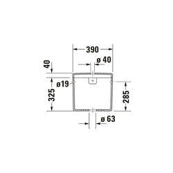 Duravit Starck 3 Spülkasten aus Keramik 180x390x365mm, Weiß, 6/3l, Dual Flush, Wass... DURAVIT-0920000005 4021534271137 (Abb. 1)