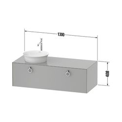 Duravit White Tulip Konsolenwaschtischunterbau wandh 550x1300x408mm R/M KSP AM... DURAVIT-WT4982R77850010 4063382546692 (Abb. 1)