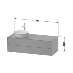 Duravit White Tulip Konsolenwaschtischunterbau wandh. 550x1300x408mm M mit KSP... DURAVIT-WT4987MH5920010 4063382860064 (Abb. 1)