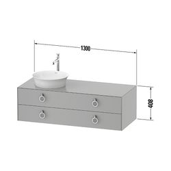 Duravit White Tulip Konsolenwaschtischunterbau wandh 550x1300x408mm R/M KSP AM... DURAVIT-WT4992R77390010 4063382789631 (Abb. 1)