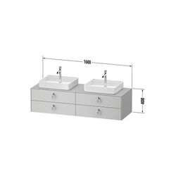 Duravit White Tulip Konsolenwaschtischunterbau wandh. 550x1600x408mm Steingrau... DURAVIT-WT4996B92920010 4063382932662 (Abb. 1)