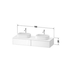 Duravit Zencha Konsolen-WTU wandh 550x1600x281mm B, Schwarz Linienstr./Graphit... DURAVIT-ZE4815B63800000 4063382843883 (Abb. 1)