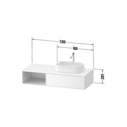 Duravit Zencha Konsolen-WTU wandh. 550x1300x281mm Weiß, Glas, Korpus Graphit S... DURAVIT-ZE4819064800000 4063382832160 (Abb. 1)