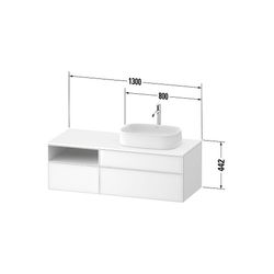 Duravit Zencha Konsolen-WTU wandh 550x1300x442mm Weiß/Taupe SM Glas/Dekor mit ... DURAVIT-ZE4829064830000 4063382834515 (Abb. 1)