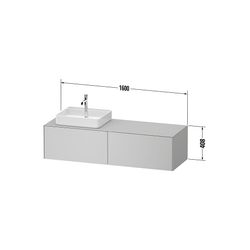 Duravit White Tulip Konsolenwaschtischunterbau wandh. 550x1600x408mm L, Graphi... DURAVIT-WT4864L58580000 4063382904058 (Abb. 1)